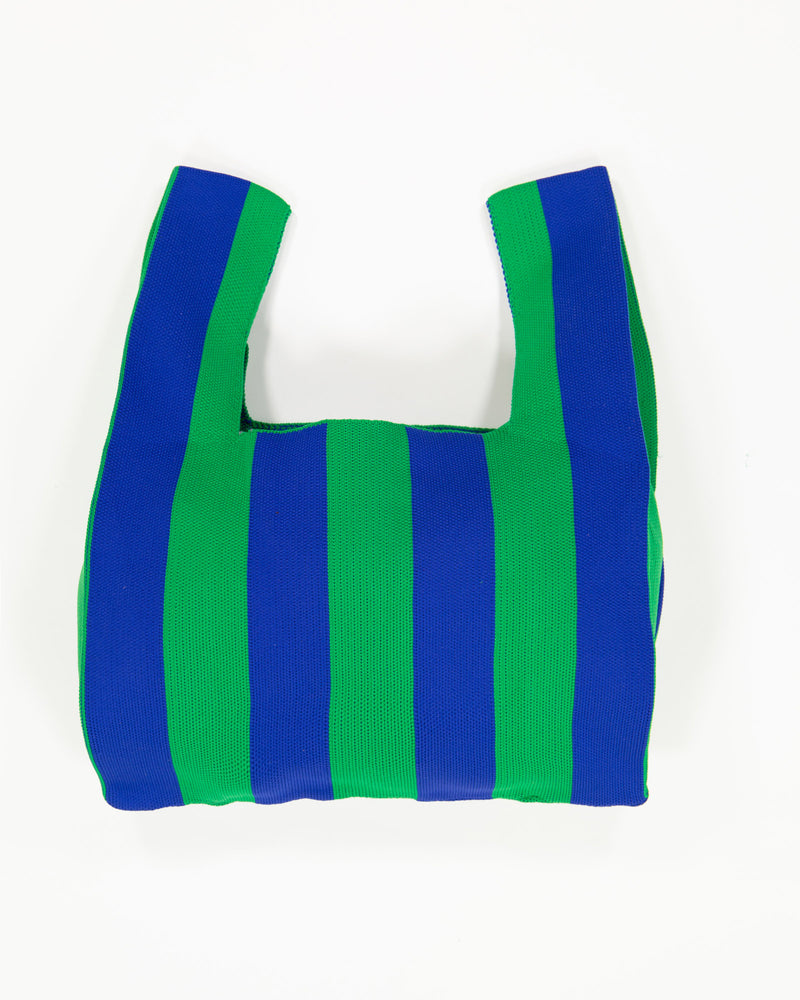 Navy & Green Stripe Jumbo Shopper