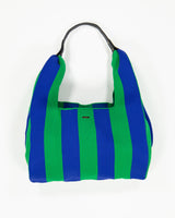 Navy & Green Stripe Jumbo Shopper