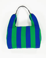 Navy & Green Stripe Jumbo Shopper