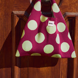 Aubergine & Lime Polka Dot Hobo Shopper
