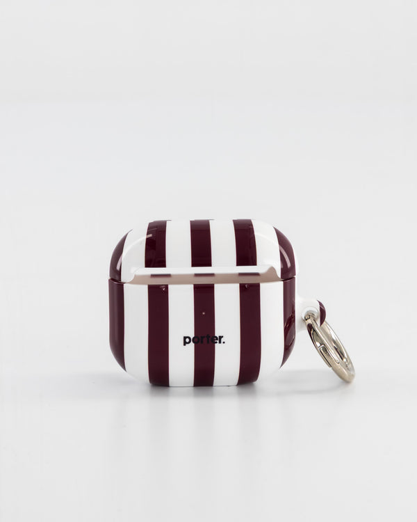 Airpods 3 - Burgundy & White Stripe