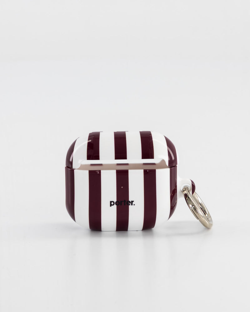 Airpods 3 - Burgundy & White Stripe