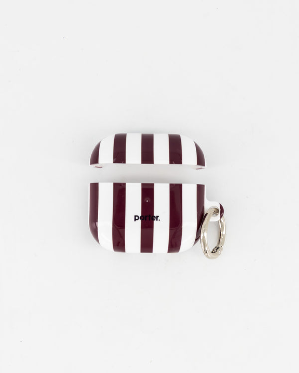 Airpods 3 - Burgundy & White Stripe