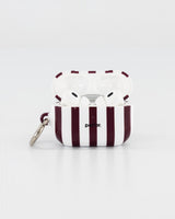 Airpods Pro - Burgundy & White Stripe