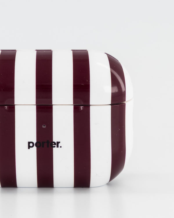 Airpods Pro - Burgundy & White Stripe