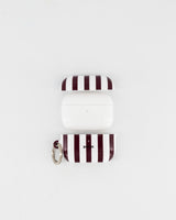 Airpods Pro - Burgundy & White Stripe
