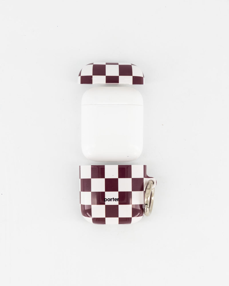 Airpods 1/2 - Choc & White Check