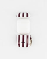 Airpods 1/2 - Burgundy & White Stripe