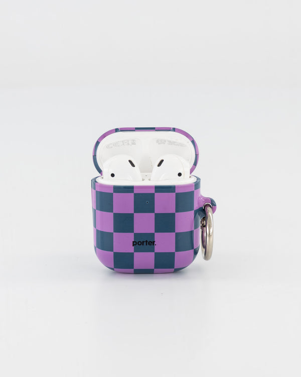 Airpods 1/2 - Purple & Green Check