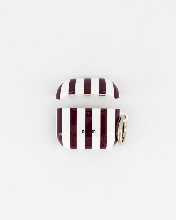 Airpods 4 - Burgundy & White Stripe