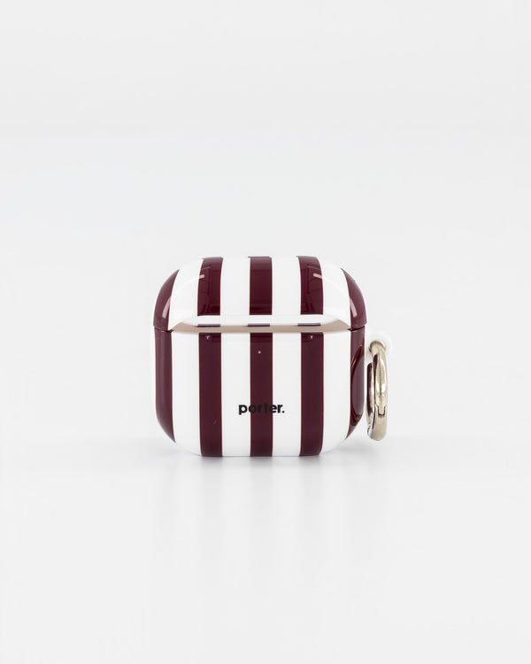 Airpods 4 - Burgundy & White Stripe