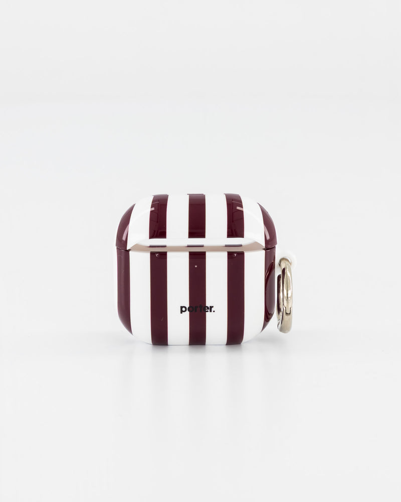 Airpods 4 - Burgundy & White Stripe