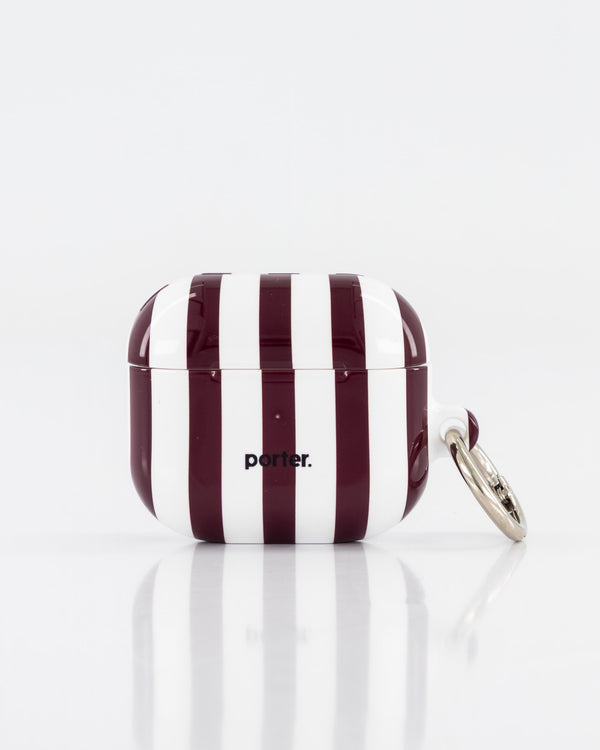 Airpods 3 - Burgundy & White Stripe