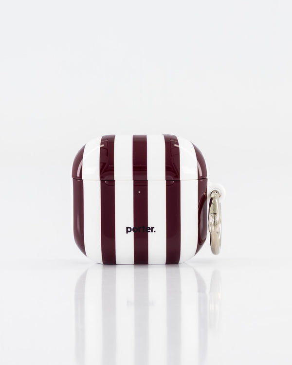 Airpods 4 - Burgundy & White Stripe