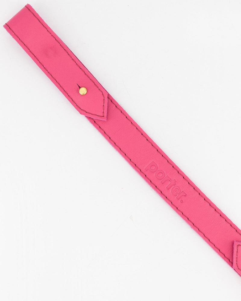 Short Leather Strap in Cerise Pink