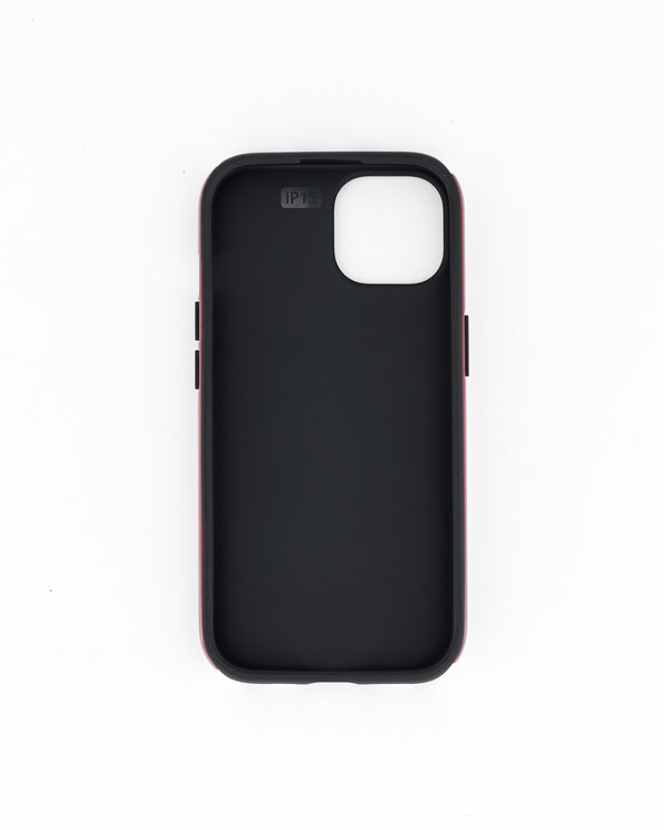 iPhone 15- Burgundy & White Stripe
