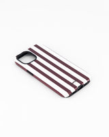 iPhone 15- Burgundy & White Stripe