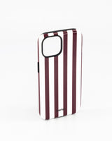 iPhone 15- Burgundy & White Stripe