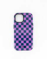 iPhone 15 - Purple & Green Check