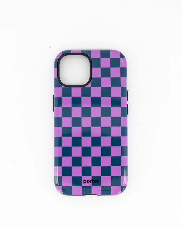iPhone 15 - Purple & Green Check