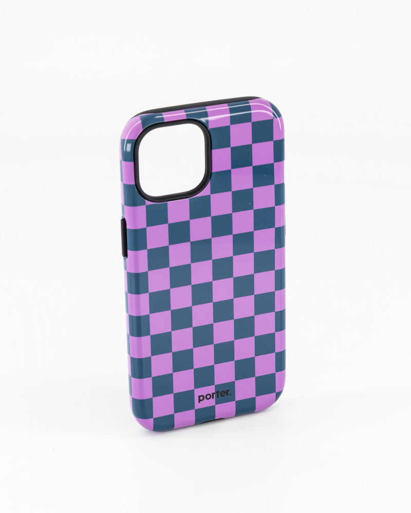 iPhone 15 - Purple & Green Check