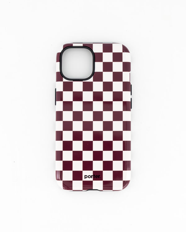 iPhone 15- Choc & White Check