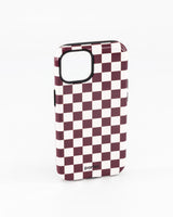 iPhone 15- Choc & White Check