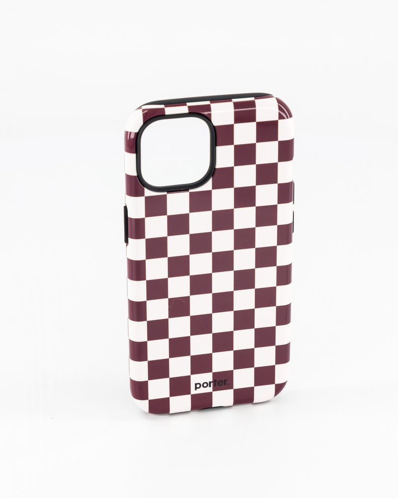 iPhone 15- Choc & White Check