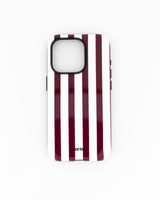 iPhone 15 Pro- Burgundy & White Stripe