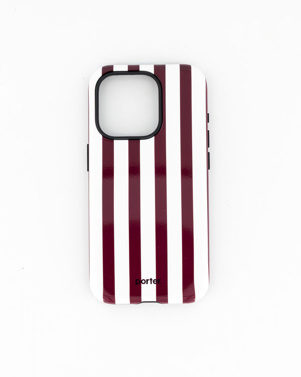 iPhone 15 Pro- Burgundy & White Stripe