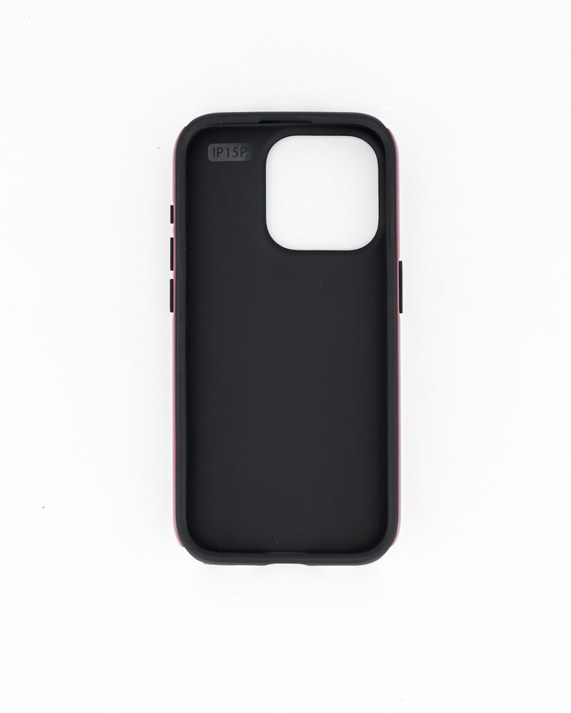 iPhone 15 Pro- Burgundy & White Stripe