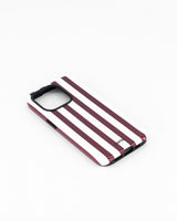iPhone 15 Pro- Burgundy & White Stripe