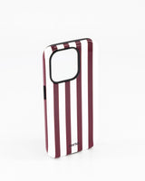 iPhone 15 Pro- Burgundy & White Stripe