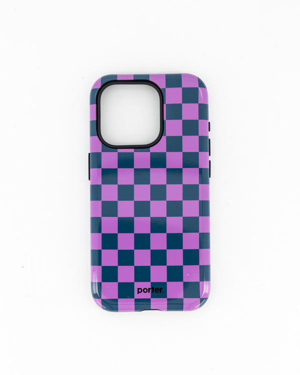 iPhone 15 Pro - Purple & Green Check