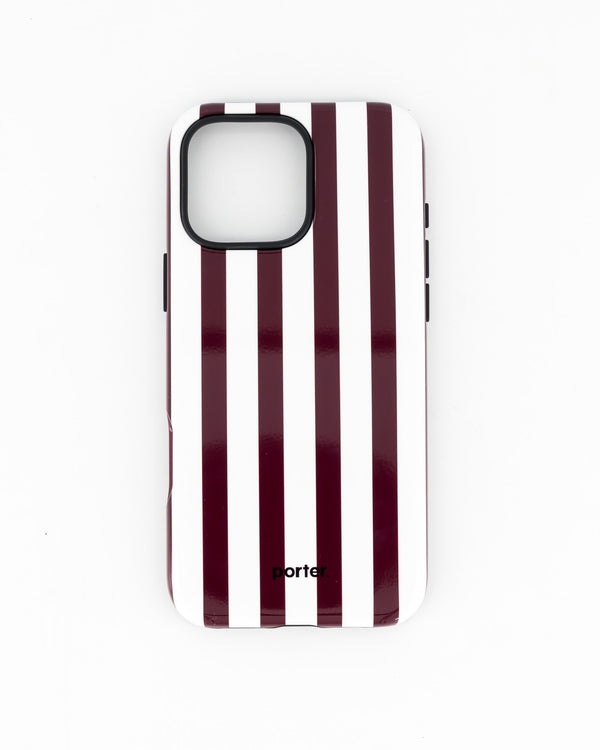 iPhone 15 Pro Max- Burgundy & White Stripe