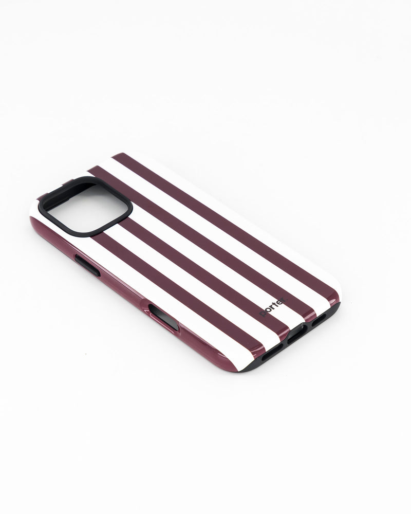 iPhone 15 Pro Max- Burgundy & White Stripe