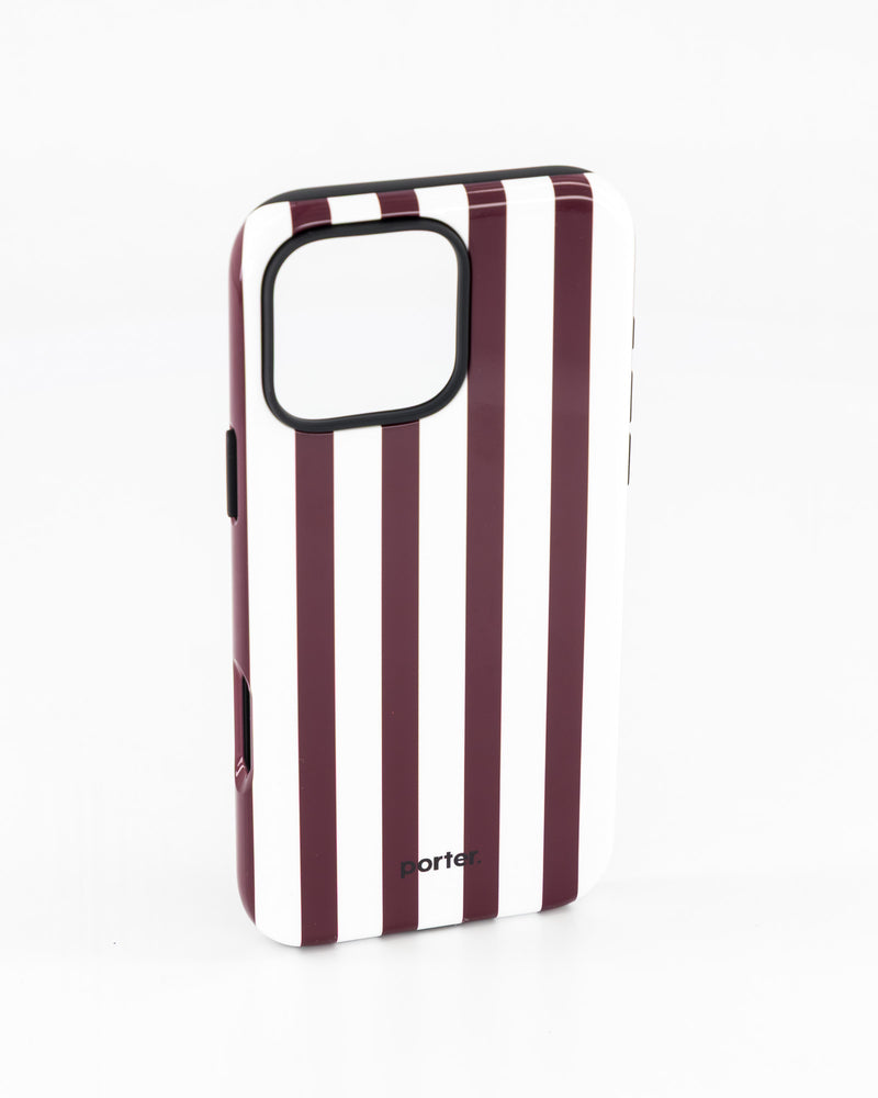 iPhone 15 Pro Max- Burgundy & White Stripe