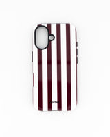 iPhone 16- Burgundy & White Stripe