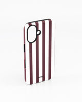 iPhone 16- Burgundy & White Stripe