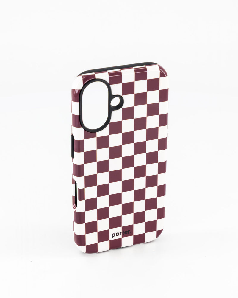 iPhone 16- Choc & White Check