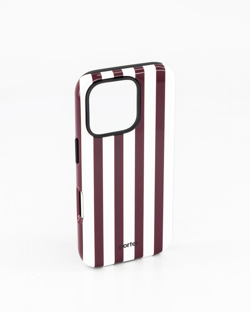 iPhone 16 Pro-Burgundy & White Stripe