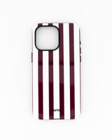 iPhone 16 Pro Max- Burgundy & White Stripe