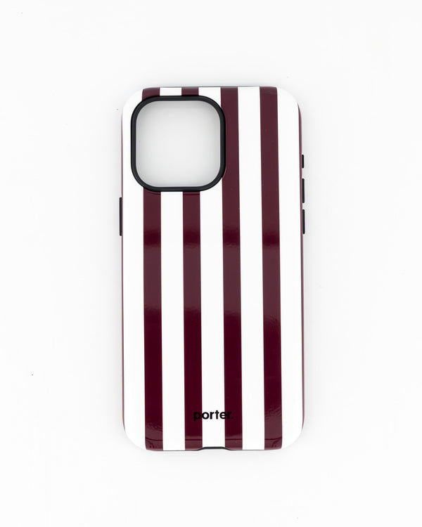 iPhone 16 Pro Max- Burgundy & White Stripe