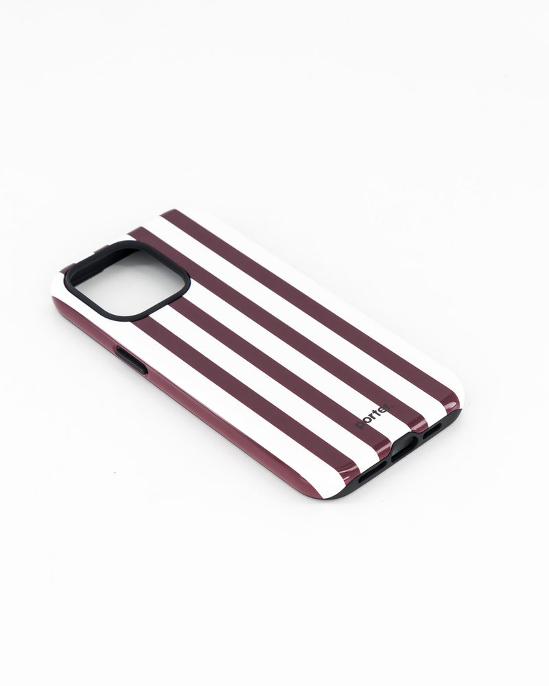 iPhone 16 Pro Max- Burgundy & White Stripe