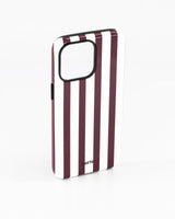 iPhone 16 Pro Max- Burgundy & White Stripe
