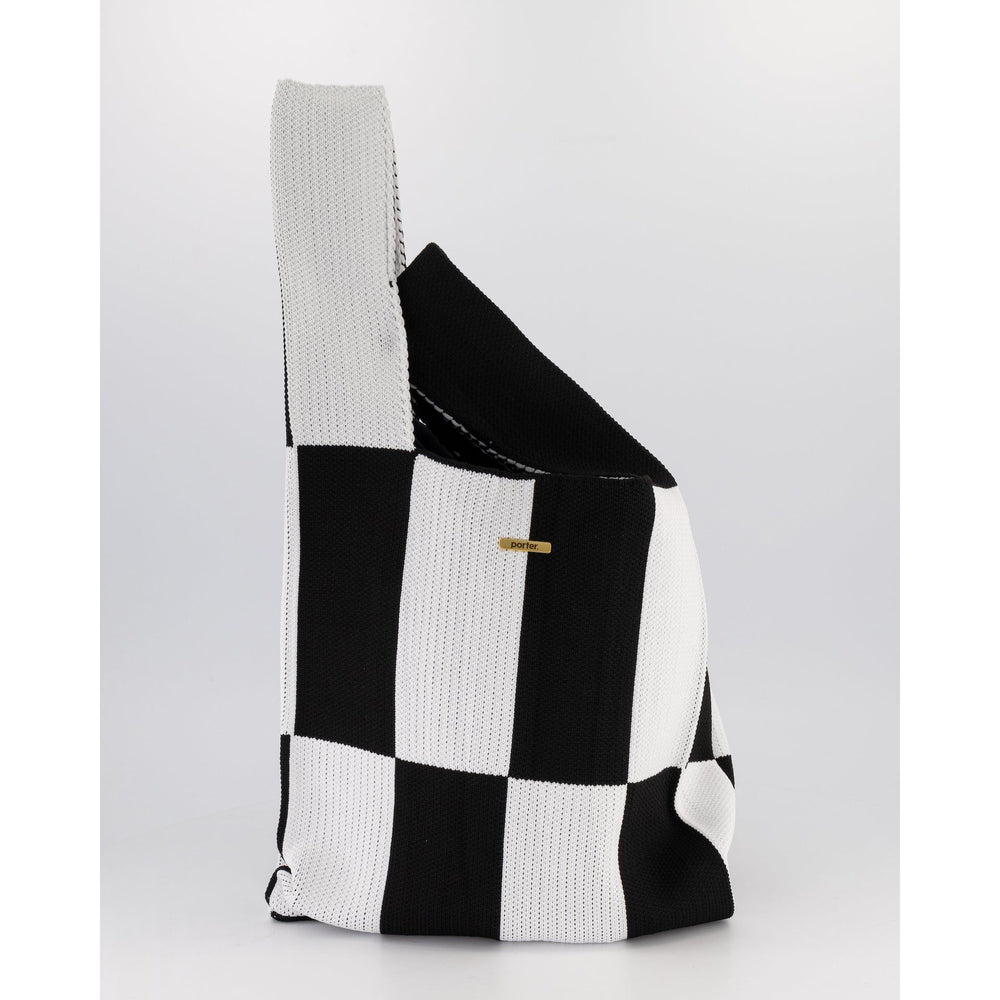 Porter Checker Pattern Black & White Large Check Shopper – Porter