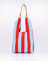 Red & Blue Vertical Stripe Shopper