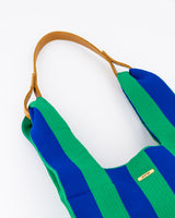 Green & Blue Vertical Stripe Shopper