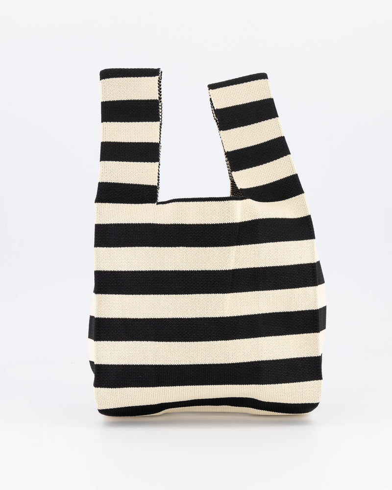 Black & Stone Horizontal Stripe Mini Shopper