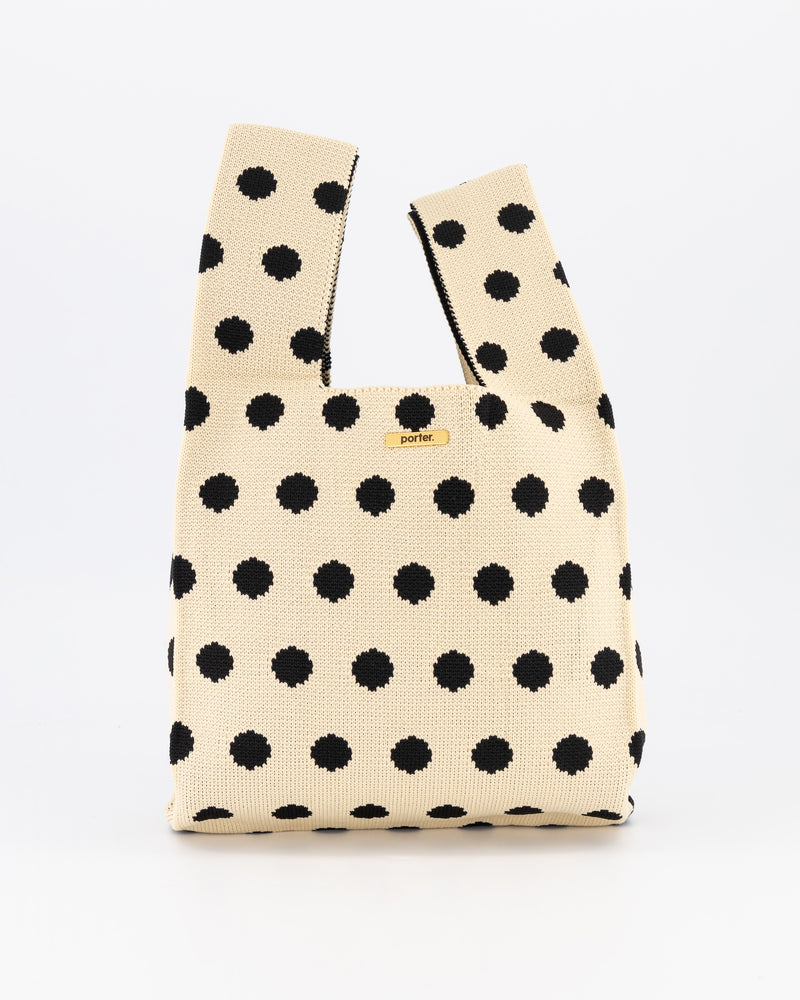 Black & Cream Polka Dot Mini Shopper